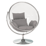 Casa si Gradina - Gradina si terasa - Balansoare si hamace - Balansoare - Scaun suspendat cu suport, transparent/ argintiu/ gri, BUBBLE NEW TIP 2 - Infinity.ro