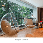 Casa si Gradina - Gradina si terasa - Balansoare si hamace - Balansoare - Scaun suspendat, transparent/ auriu/ roz, BUBBLE NEW TIP 1 - Infinity.ro