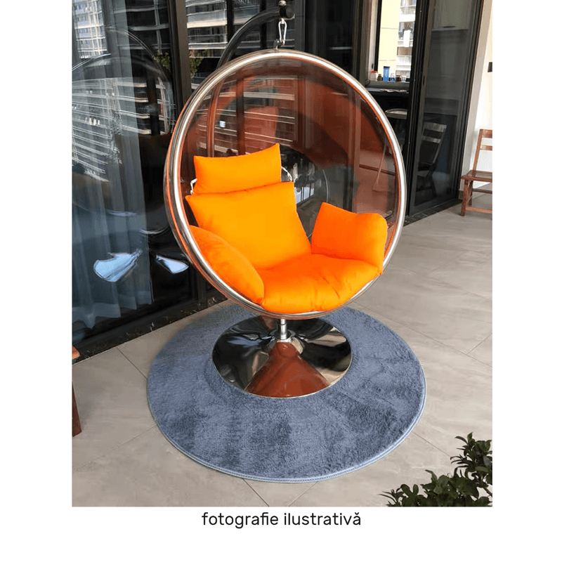 Casa si Gradina - Gradina si terasa - Balansoare si hamace - Balansoare - Scaun suspendat cu suport, transparent/ argintiu/ gri, BUBBLE NEW TIP 3 - Infinity.ro