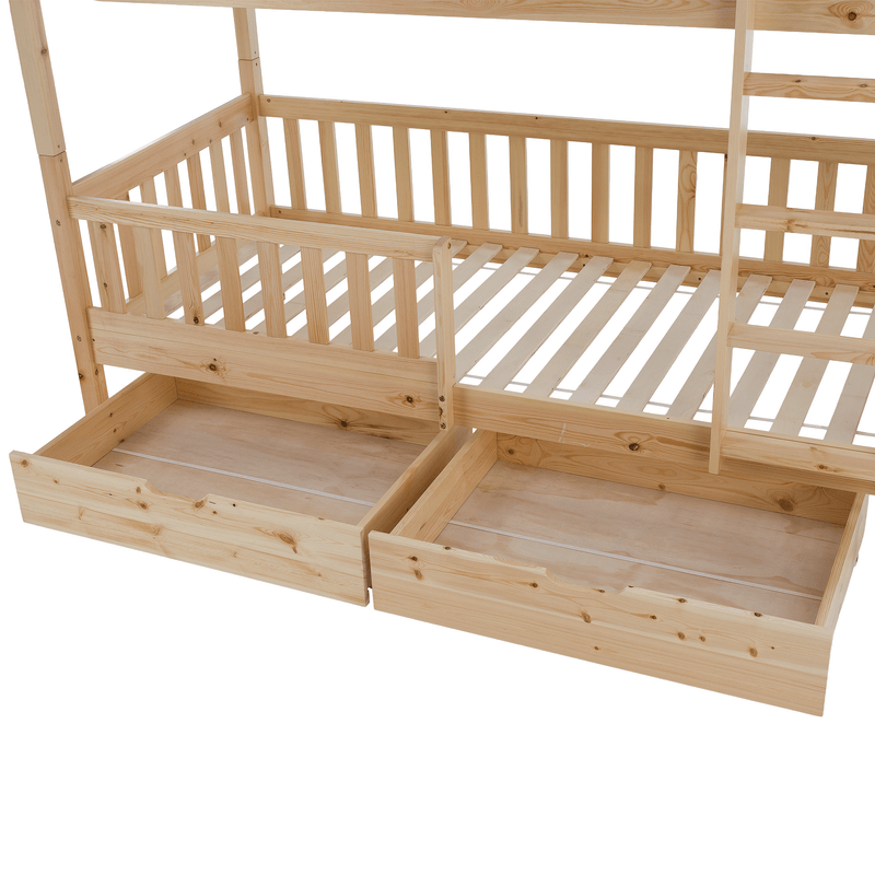 Casa si Gradina - Mobilier - Mobilier copii - Patuturi copii - Pat supraetajat Montessori, natural, VENITA TYP 2 - Infinity.ro