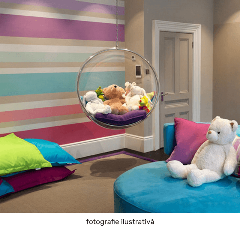 Casa si Gradina - Gradina si terasa - Balansoare si hamace - Balansoare - Scaun suspendat, transparent/ auriu/ roz, BUBBLE NEW TIP 1 - Infinity.ro