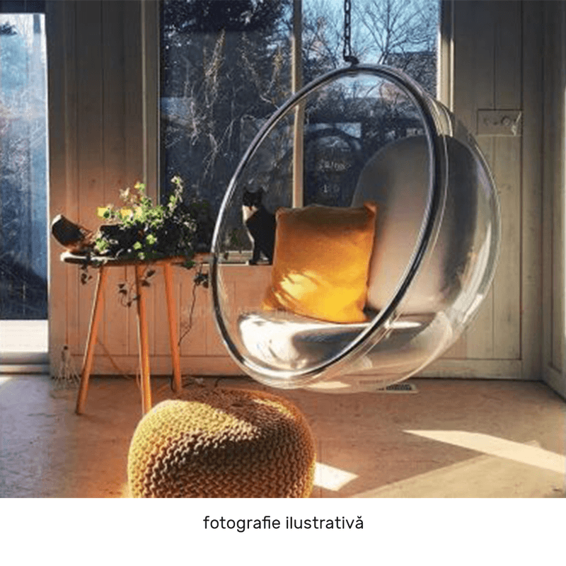 Casa si Gradina - Gradina si terasa - Balansoare si hamace - Balansoare - Scaun suspendat, transparent/ auriu/ roz, BUBBLE NEW TIP 1 - Infinity.ro