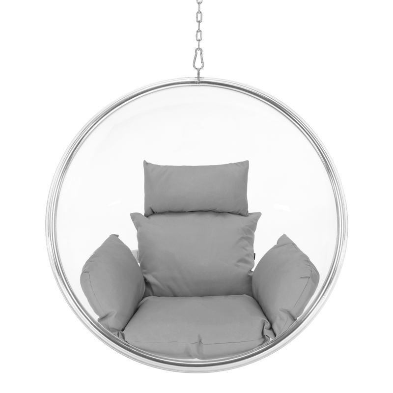 Casa si Gradina - Gradina si terasa - Balansoare si hamace - Balansoare - Scaun suspendat, transparent/argint/ gri, BUBBLE NEW TIP 1 - Infinity.ro