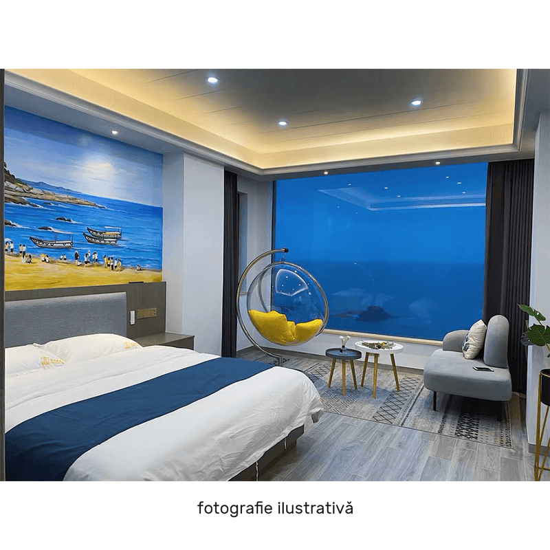 Casa si Gradina - Gradina si terasa - Balansoare si hamace - Balansoare - Scaun suspendat cu suport, transparent/ argintiu/ gri, BUBBLE NEW TIP 3 - Infinity.ro