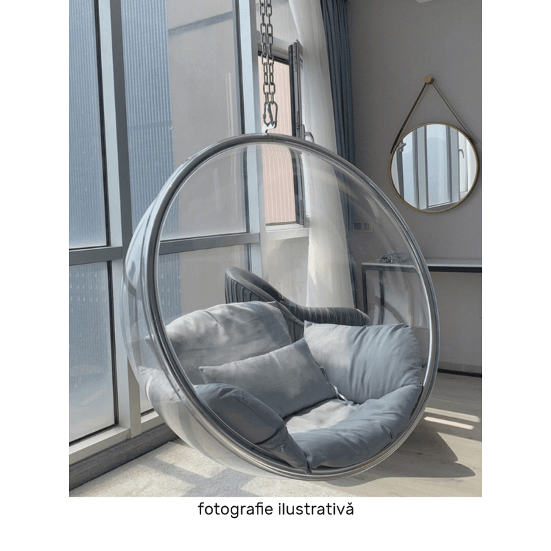 Casa si Gradina - Gradina si terasa - Balansoare si hamace - Balansoare - Scaun suspendat, transparent/ auriu/ roz, BUBBLE NEW TIP 1 - Infinity.ro