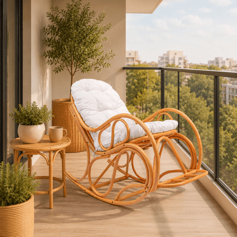 Casa si Gradina - Mobilier - Scaune si fotolii - Fotolii - Scaun balansoar, de miere/bej, AGATON - Infinity.ro