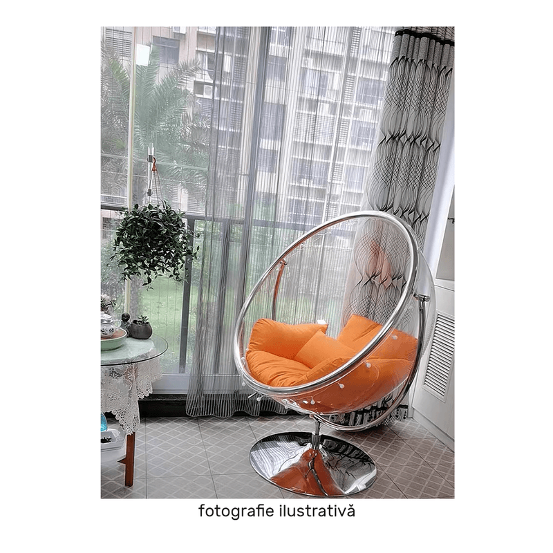 Casa si Gradina - Gradina si terasa - Balansoare si hamace - Balansoare - Scaun suspendat cu suport, transparent/ argintiu/ gri, BUBBLE NEW TIP 2 - Infinity.ro