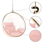 Casa si Gradina - Gradina si terasa - Balansoare si hamace - Balansoare - Scaun suspendat, transparent/ auriu/ roz, BUBBLE NEW TIP 1 - Infinity.ro
