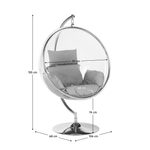 Casa si Gradina - Gradina si terasa - Balansoare si hamace - Balansoare - Scaun suspendat cu suport, transparent/ argintiu/ gri, BUBBLE NEW TIP 3 - Infinity.ro