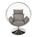 Casa si Gradina - Gradina si terasa - Balansoare si hamace - Balansoare - Scaun suspendat cu suport, transparent/ argintiu/ gri, BUBBLE NEW TIP 2 - Infinity.ro