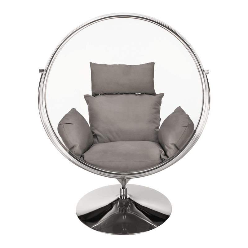 Casa si Gradina - Gradina si terasa - Balansoare si hamace - Balansoare - Scaun suspendat cu suport, transparent/ argintiu/ gri, BUBBLE NEW TIP 2 - Infinity.ro