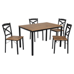 Casa si Gradina - Mobilier - Seturi de mobilier - Seturi mese si scaune - Set de sufragerie 1+4, stejar inchis/negru, HAIM - Infinity.ro
