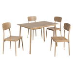 Casa si Gradina - Mobilier - Seturi de mobilier - Seturi mese si scaune - Set de sufragerie 1+4, stejar natural, LAMIR - Infinity.ro
