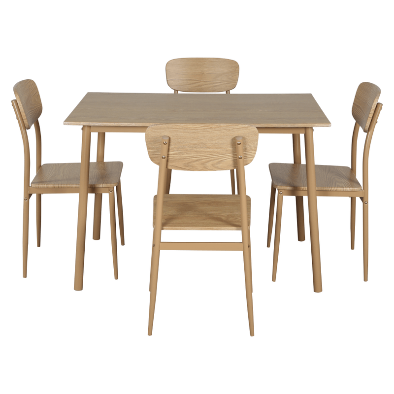 Casa si Gradina - Mobilier - Seturi de mobilier - Seturi mese si scaune - Set de sufragerie 1+4, stejar natural, LAMIR - Infinity.ro