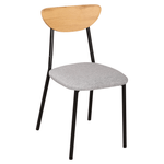 Casa si Gradina - Mobilier - Seturi de mobilier - Seturi mese si scaune - Set de sufragerie 1+4, stejar deschis/gri/negru, MADIO - Infinity.ro