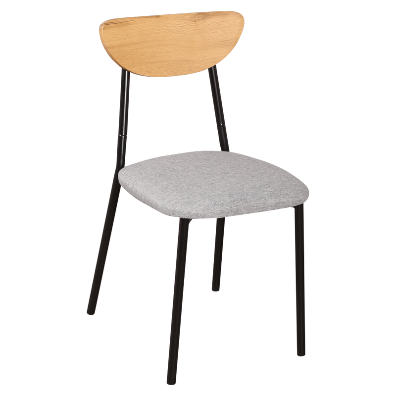 Casa si Gradina - Mobilier - Seturi de mobilier - Seturi mese si scaune - Set de sufragerie 1+4, stejar deschis/gri/negru, MADIO - Infinity.ro