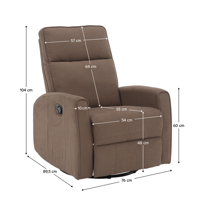 Casa si Gradina - Mobilier - Scaune si fotolii - Fotolii - Fotoliu rotativ de relaxare, gri-maroniu taupe, MEKENZI - Infinity.ro