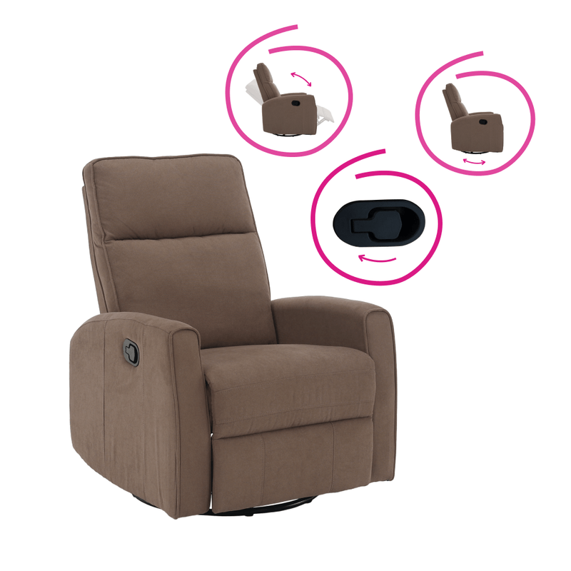 Casa si Gradina - Mobilier - Scaune si fotolii - Fotolii - Fotoliu rotativ de relaxare, gri-maroniu taupe, MEKENZI - Infinity.ro