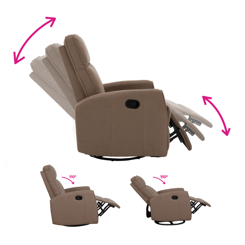 Casa si Gradina - Mobilier - Scaune si fotolii - Fotolii - Fotoliu rotativ de relaxare, gri-maroniu taupe, MEKENZI - Infinity.ro
