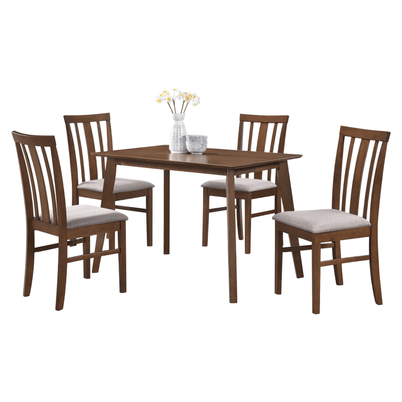 Casa si Gradina - Mobilier - Seturi de mobilier - Seturi mese si scaune - Set sufragerie 1+4, nuc/bej, ROIS SET - Infinity.ro