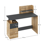 Casa si Gradina - Mobilier - Mese si birouri - Birouri - Masa PC, stejar artizan/grafit, PLATON NEW - Infinity.ro
