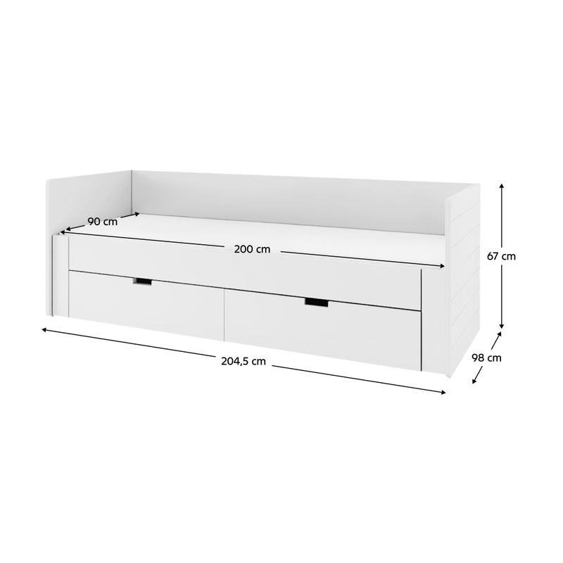 Casa si Gradina - Mobilier - Mobilier copii - Patuturi copii - Patul extensibil, alb, 90/180x200, ANTONY - Infinity.ro