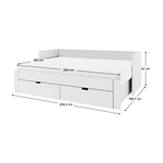 Casa si Gradina - Mobilier - Mobilier copii - Patuturi copii - Patul extensibil, alb, 90/180x200, ANTONY - Infinity.ro