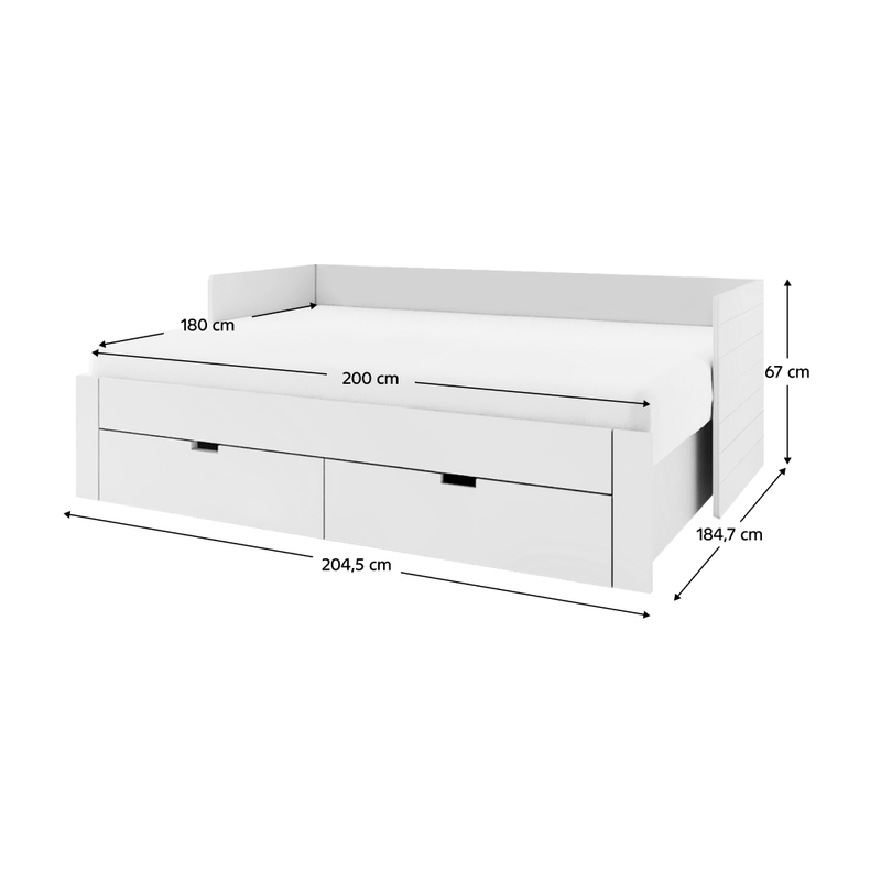 Casa si Gradina - Mobilier - Mobilier copii - Patuturi copii - Patul extensibil, alb, 90/180x200, ANTONY - Infinity.ro
