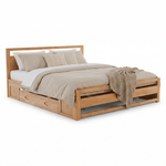 Casa si Gradina - Mobilier - Paturi si accesorii - Paturi - Pat matrimonial, 180x200, lemn masiv, natural, SHEILA - Infinity.ro