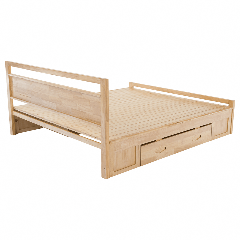 Casa si Gradina - Mobilier - Paturi si accesorii - Paturi - Pat matrimonial, 180x200, lemn masiv, natural, SHEILA - Infinity.ro