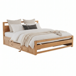 Casa si Gradina - Mobilier - Paturi si accesorii - Paturi - Pat matrimonial, 180x200, lemn masiv, natural, SHEILA - Infinity.ro