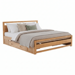 Casa si Gradina - Mobilier - Paturi si accesorii - Paturi - Pat matrimonial, 180x200, lemn masiv, natural, SHEILA - Infinity.ro