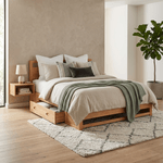 Casa si Gradina - Mobilier - Paturi si accesorii - Paturi - Pat matrimonial, 180x200, lemn masiv, natural, SHEILA - Infinity.ro