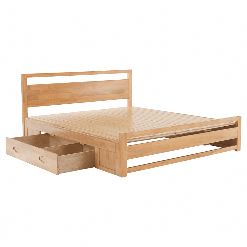 Casa si Gradina - Mobilier - Paturi si accesorii - Paturi - Pat matrimonial, 180x200, lemn masiv, natural, SHEILA - Infinity.ro