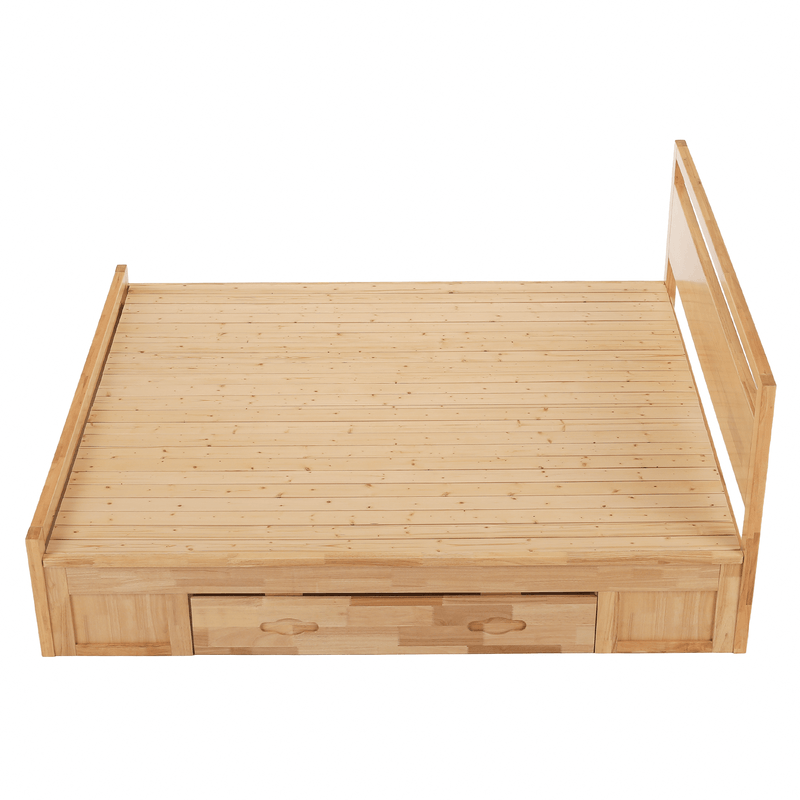 Casa si Gradina - Mobilier - Paturi si accesorii - Paturi - Pat matrimonial, 180x200, lemn masiv, natural, SHEILA - Infinity.ro