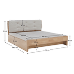Casa si Gradina - Mobilier - Paturi si accesorii - Paturi - Pat matrimonial, 160x200, lemn masiv, natural, FLORENCIA - Infinity.ro