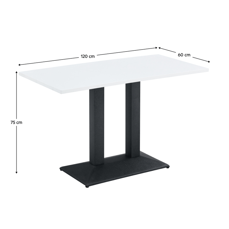 Casa si Gradina - Mobilier - Mese si birouri - Mese bucatarie si dining - Masa de sufragerie bistro, alb/negru, 120x60 cm, RINALDO TYP 2 - Infinity.ro