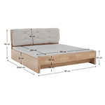 Casa si Gradina - Mobilier - Paturi si accesorii - Paturi - Pat matrimonial, 180x200, lemn masiv, natural, FLORENCIA - Infinity.ro