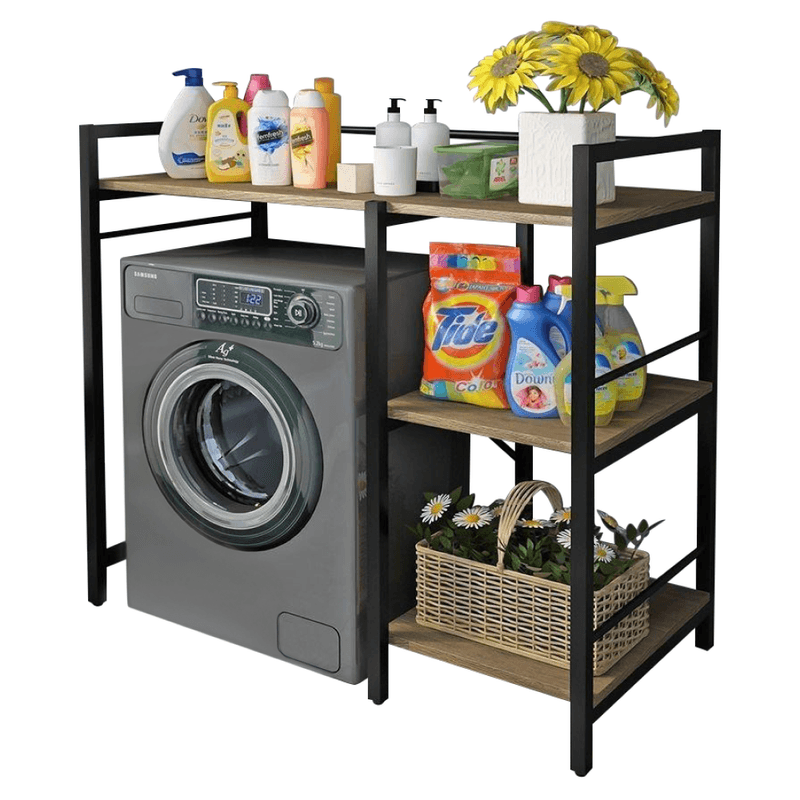 Casa si Gradina - Mobilier - Mobilier baie - Etajere baie - Raftul deasupra masinii de spalat, stejar/negru, BARNET - Infinity.ro