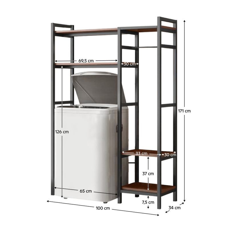 Casa si Gradina - Mobilier - Mobilier baie - Etajere baie - Raft deasupra masinii de spalat, stejar inchis/negru, DELSIN - Infinity.ro
