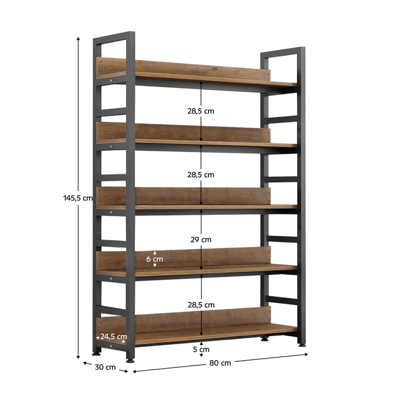 Casa si Gradina - Mobilier - Biblioteci si rafturi - Etajere - Raft, stejar inchis/negru, JANEL TYP 1 - Infinity.ro