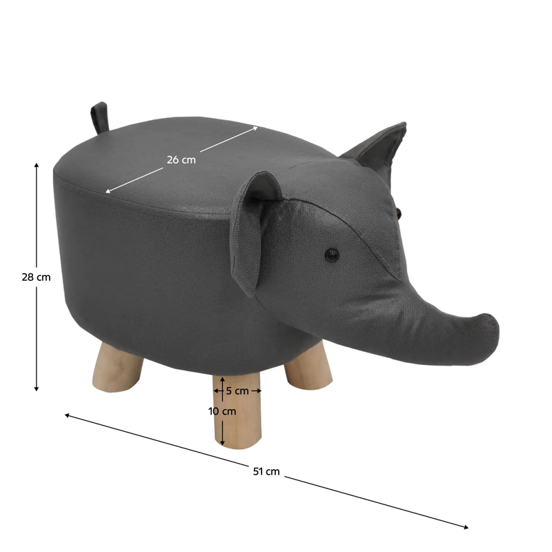 Casa si Gradina - Mobilier - Mobilier copii - Mobilier camera copiilor - Taburet in forma de elefant, gri/natural, BALBO - Infinity.ro
