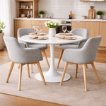 Casa si Gradina - Mobilier - Mese si birouri - Mese bucatarie si dining - Masa dining, runda, alb mat, diametru 110 cm, REVENTON NEW - Infinity.ro