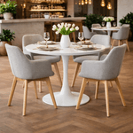 Casa si Gradina - Mobilier - Mese si birouri - Mese bucatarie si dining - Masa dining, runda, alb mat, diametru 110 cm, REVENTON NEW - Infinity.ro