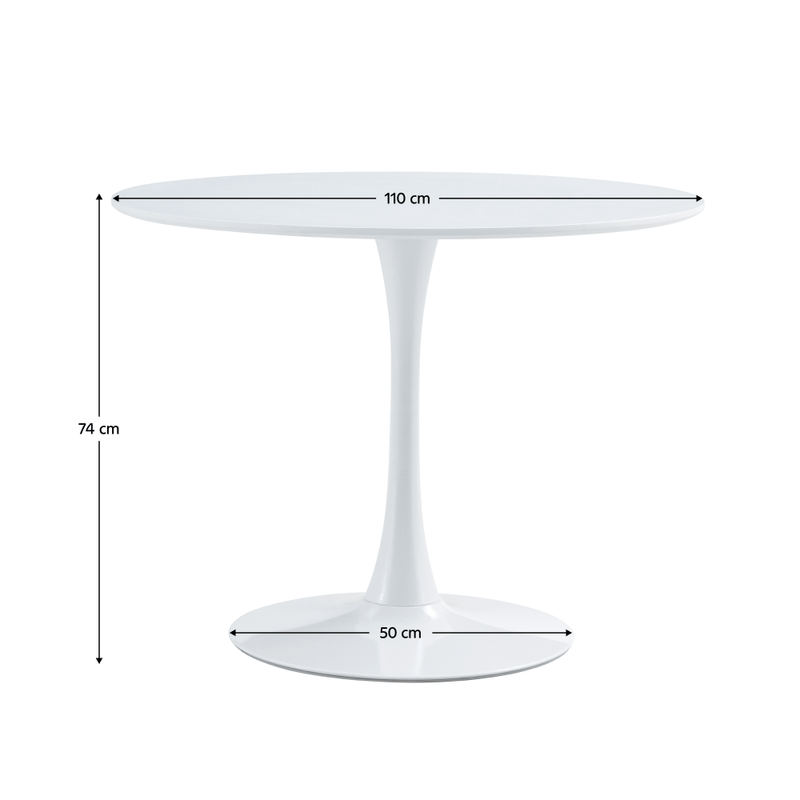Casa si Gradina - Mobilier - Mese si birouri - Mese bucatarie si dining - Masa dining, runda, alb mat, diametru 110 cm, REVENTON NEW - Infinity.ro