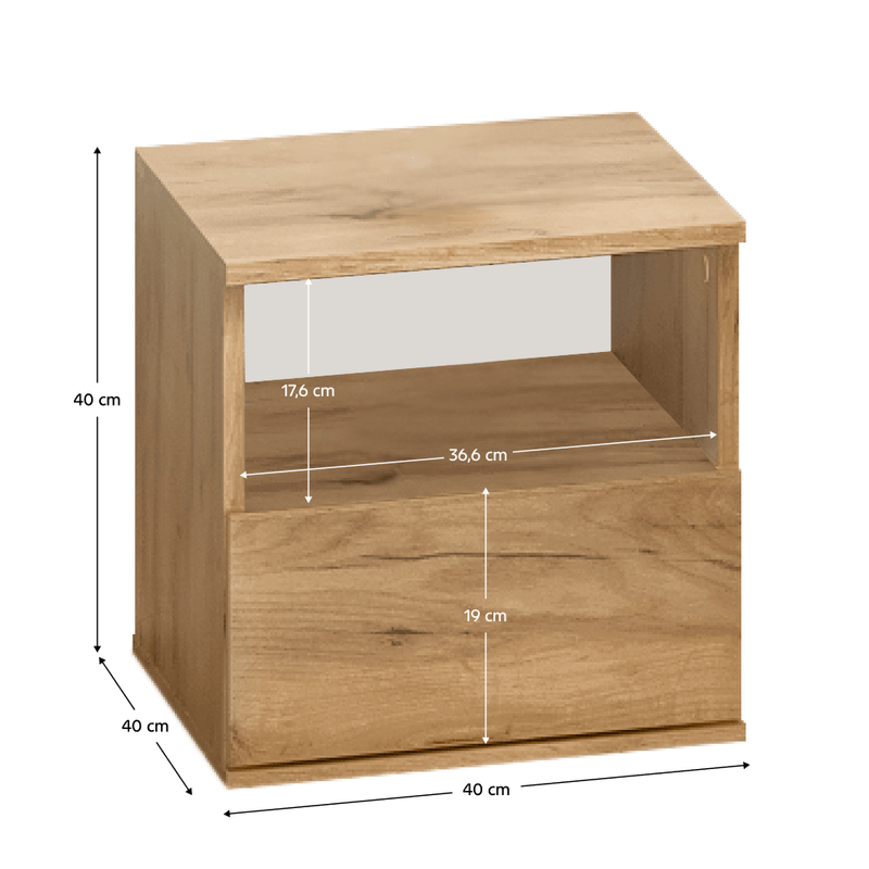 Casa si Gradina - Mobilier - Comode si corpuri - Noptiere - Noptiera, stejar craft auriu, DOLI - Infinity.ro