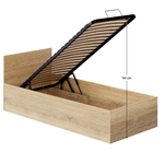 Casa si Gradina - Mobilier - Paturi si accesorii - Paturi - Pat cu somiera metalic si spatiu de depozitare, 90x200, stejar sonoma, DOLI - Infinity.ro