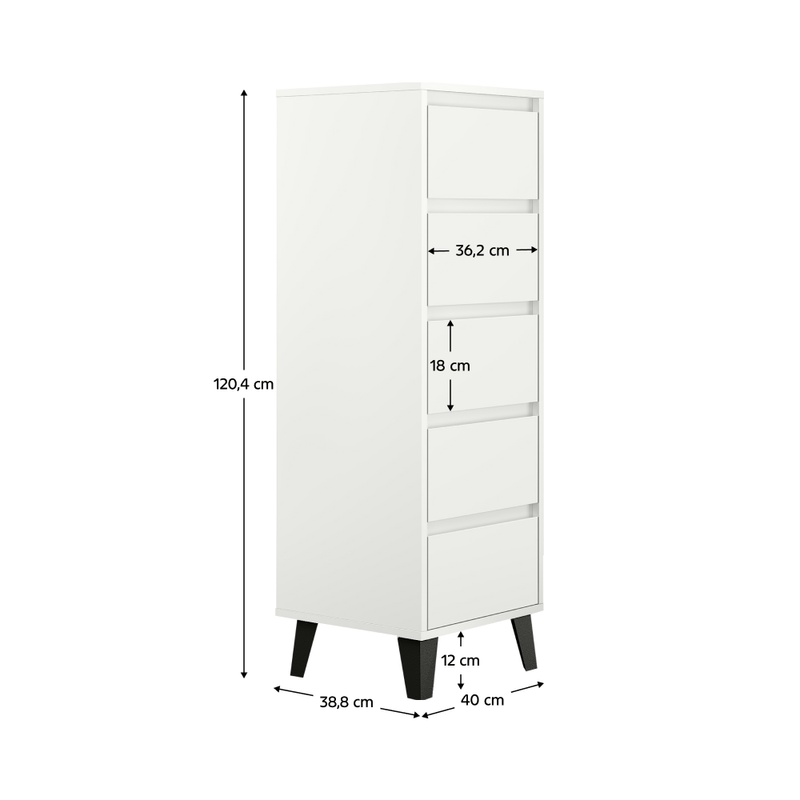 Casa si Gradina - Mobilier - Comode si corpuri - Comode - Comoda, alba, BOGAN 5S40 - Infinity.ro