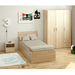Casa si Gradina - Mobilier - Paturi si accesorii - Paturi - Pat cu somiera metalic si spatiu de depozitare, 90x200, stejar sonoma, DOLI - Infinity.ro