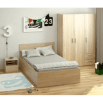 Casa si Gradina - Mobilier - Paturi si accesorii - Paturi - Pat cu somiera metalic si spatiu de depozitare, 120x200, stejar sonoma, DOLI - Infinity.ro